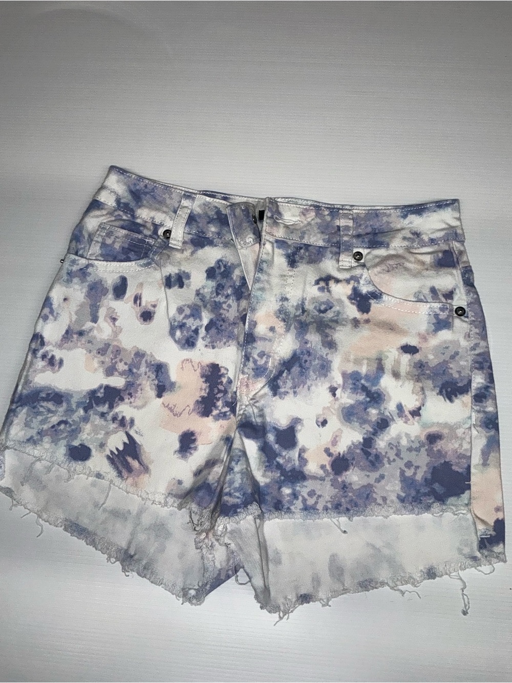 wild fable Pastel Tie-Dye Denim Shorts in Blue and Blush
